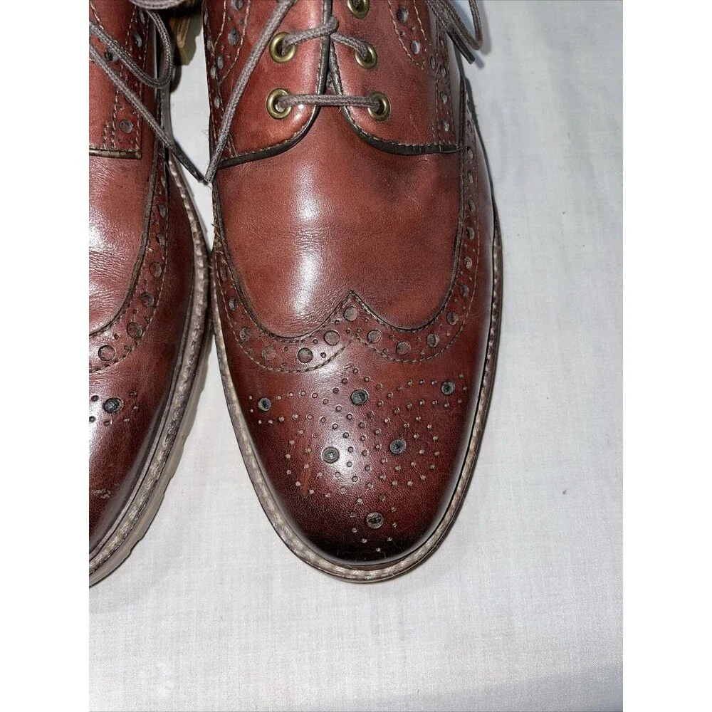 Johnston & Murphy 1850 Dress Oxfords Mens Size 9 M Brown Leather Wingtips Brogue